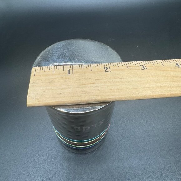 Emanuel - Tzedaka Box - Hammered with Rainbow Stripes - Picture 9 of 9